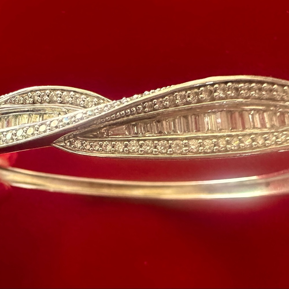 Gorgeous sterling silver and rhinestone bracelet in pristine condition!